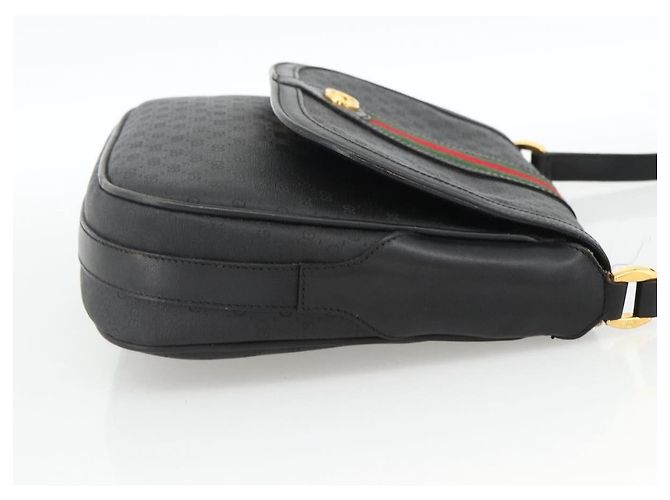 Borsa Sherry Line in PVC nero Micro GG Supreme Web di GUCCI 001 115 0914 Auth ARZ351 D'oro - vista 5