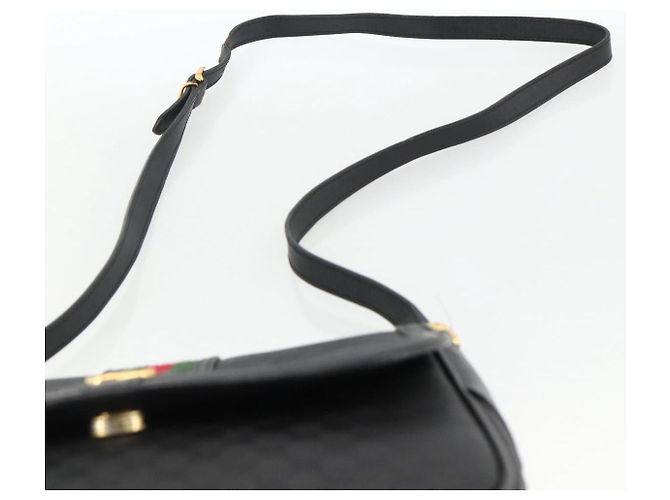 Borsa Sherry Line in PVC nero Micro GG Supreme Web di GUCCI 001 115 0914 Auth ARZ351 D'oro - vista 8