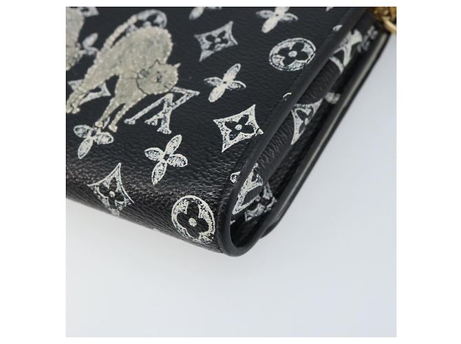 LOUIS VUITTON Catgram Portafoglio Twist Borsa a Catena Nera M63888 LV Auth 173312SM Nero Monogramma - vista 15