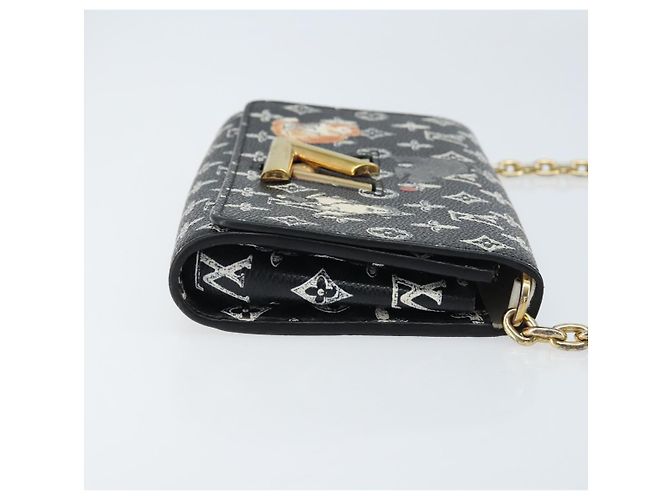 LOUIS VUITTON Catgram Portafoglio Twist Borsa a Catena Nera M63888 LV Auth 173312SM Nero Monogramma - vista 3