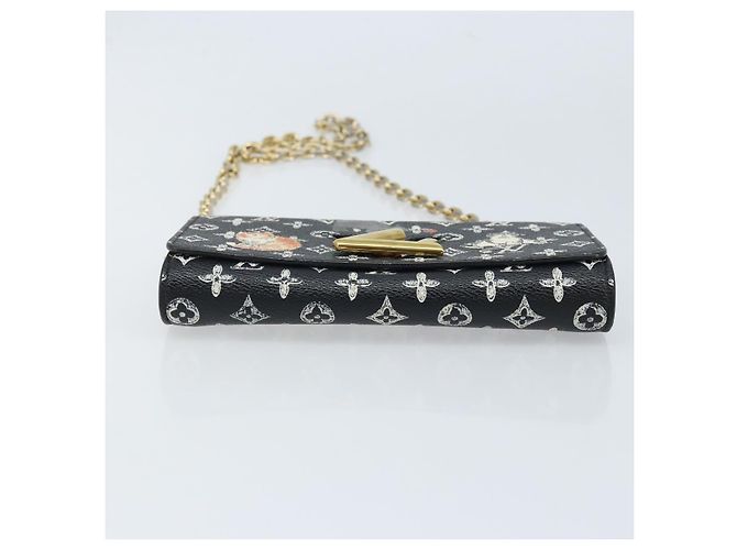 LOUIS VUITTON Catgram Portafoglio Twist Borsa a Catena Nera M63888 LV Auth 173312SM Nero Monogramma - vista 5