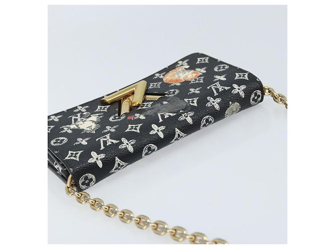 LOUIS VUITTON Catgram Portafoglio Twist Borsa a Catena Nera M63888 LV Auth 173312SM Nero Monogramma - vista 6