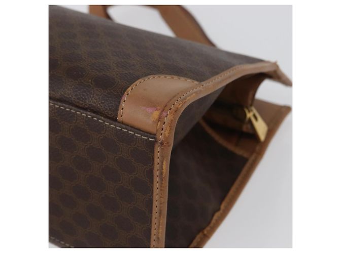 Céline Borsa a mano in tela Macadam CELINE in pelle PVC marrone e oro Auth 172965 D'oro - vista 12