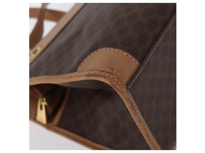 Céline Borsa a mano in tela Macadam CELINE in pelle PVC marrone e oro Auth 172965 D'oro - vista 13