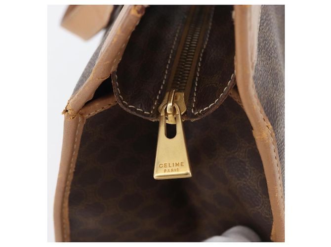 Céline Borsa a mano in tela Macadam CELINE in pelle PVC marrone e oro Auth 172965 D'oro - vista 15