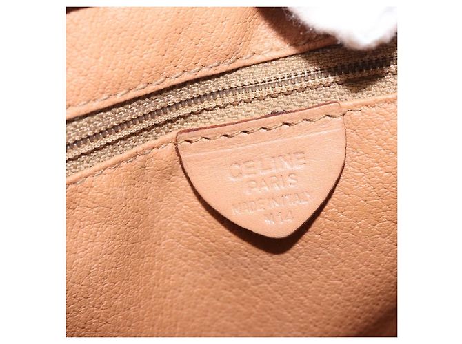 Céline Borsa a mano in tela Macadam CELINE in pelle PVC marrone e oro Auth 172965 D'oro - vista 16