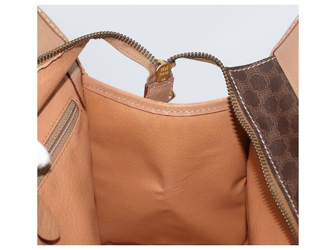 Céline Borsa a mano in tela Macadam CELINE in pelle PVC marrone e oro Auth 172965 D'oro - vista 18