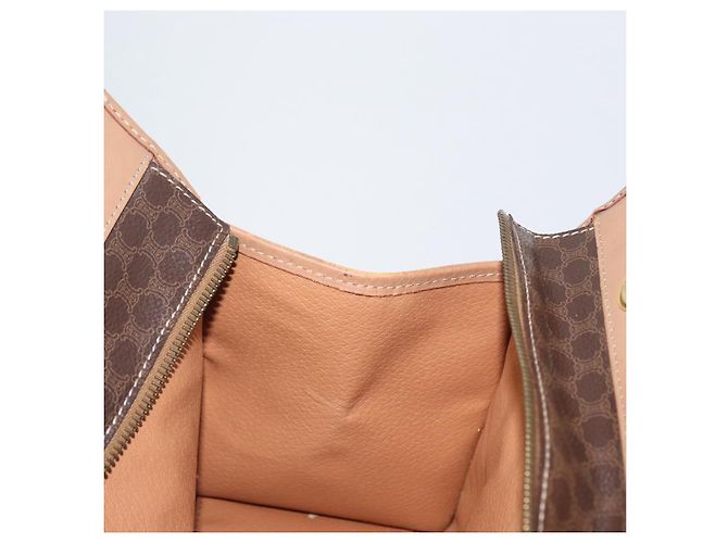 Céline Borsa a mano in tela Macadam CELINE in pelle PVC marrone e oro Auth 172965 D'oro - vista 19