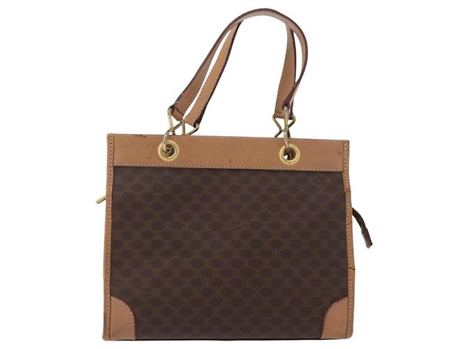 Céline Borsa a mano in tela Macadam CELINE in pelle PVC marrone e oro Auth 172965 D'oro - vista 2