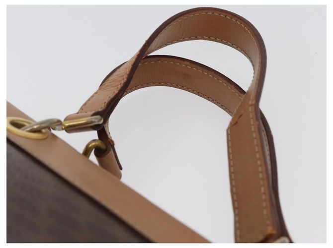 Céline Borsa a mano in tela Macadam CELINE in pelle PVC marrone e oro Auth 172965 D'oro - vista 8
