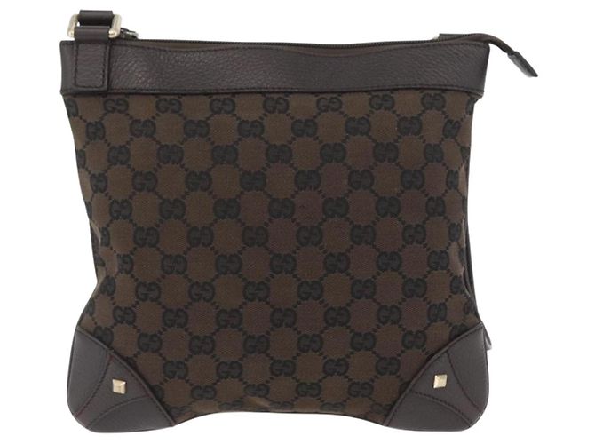 Borsa a Spalla GG Canvas GUCCI Outlet Marrone Oro 272396 Auth BA11139 D'oro - vista 2