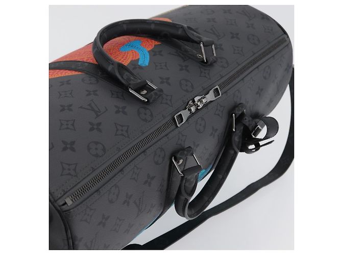 LOUIS VUITTON Eclipse Zucca LV ~ YK Keepall Bandoulière 45 M46441 Auth 44061SM Monogramma - vista 6