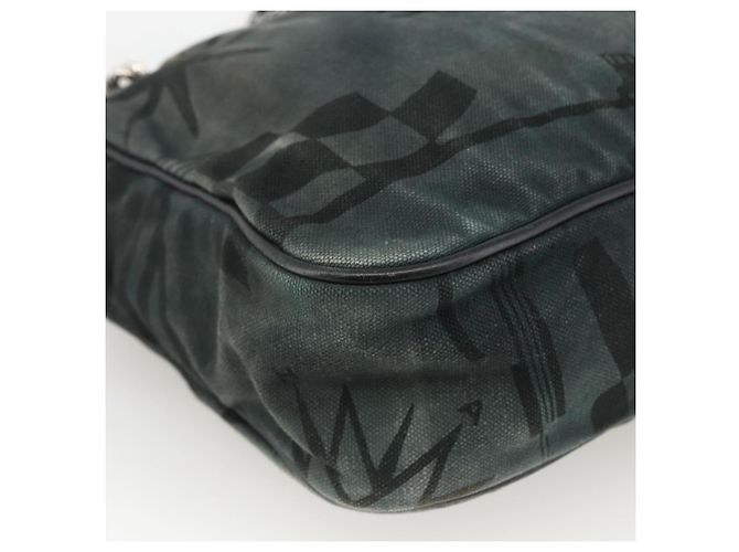 Borsa a Spalla in Tela CHANEL Catena Nera Argento CC Auth bs33649 Nero - vista 11