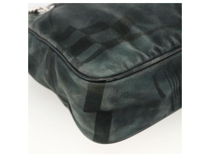 Borsa a Spalla in Tela CHANEL Catena Nera Argento CC Auth bs33649 Nero - vista 13