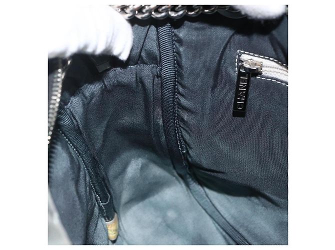 Borsa a Spalla in Tela CHANEL Catena Nera Argento CC Auth bs33649 Nero - vista 18