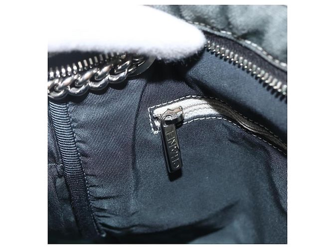 Borsa a Spalla in Tela CHANEL Catena Nera Argento CC Auth bs33649 Nero - vista 19