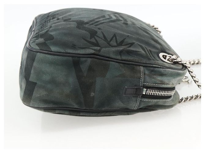 Borsa a Spalla in Tela CHANEL Catena Nera Argento CC Auth bs33649 Nero - vista 5