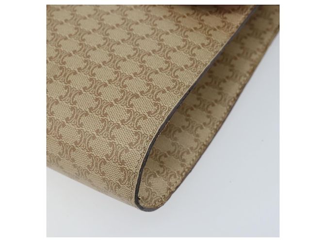 Céline Borsa con logo circolare in tela Macadam CELINE in pelle PVC beige e oro Auth ki6527 D'oro - vista 10