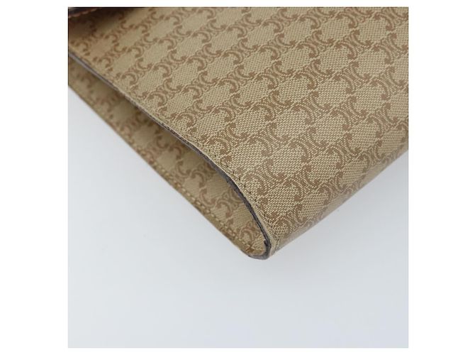 Céline Borsa con logo circolare in tela Macadam CELINE in pelle PVC beige e oro Auth ki6527 D'oro - vista 11