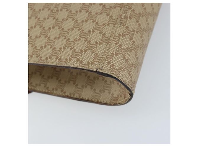Céline Borsa con logo circolare in tela Macadam CELINE in pelle PVC beige e oro Auth ki6527 D'oro - vista 13