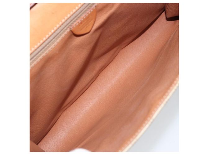 Céline Borsa con logo circolare in tela Macadam CELINE in pelle PVC beige e oro Auth ki6527 D'oro - vista 17