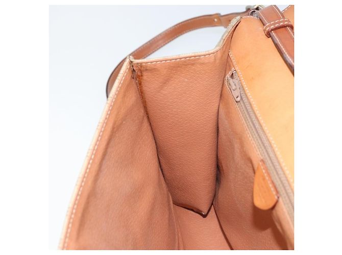 Céline Borsa con logo circolare in tela Macadam CELINE in pelle PVC beige e oro Auth ki6527 D'oro - vista 19