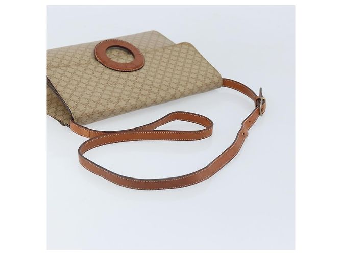 Céline Borsa con logo circolare in tela Macadam CELINE in pelle PVC beige e oro Auth ki6527 D'oro - vista 7