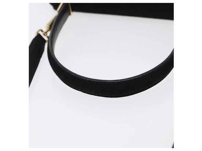 Borsa a mano Gancini in suede Salvatore Ferragamo 2 in 1 Nero Oro Auth 173432 - vista 7