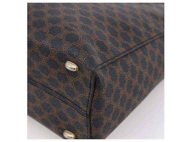 Céline Borsa a mano in tela Macadam CELINE in pelle PVC nera e oro Auth LNZ528 Nero D'oro - vista 10