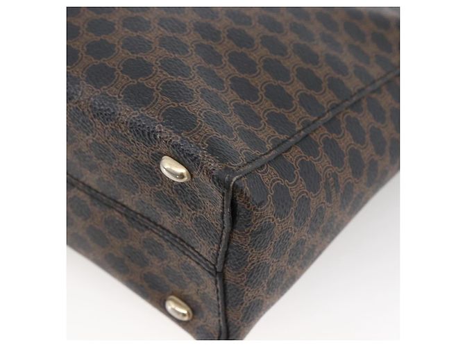 Céline Borsa a mano in tela Macadam CELINE in pelle PVC nera e oro Auth LNZ528 Nero D'oro - vista 12