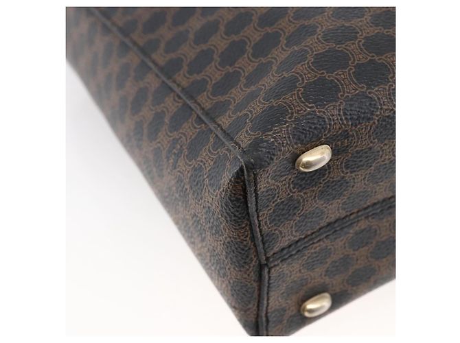 Céline Borsa a mano in tela Macadam CELINE in pelle PVC nera e oro Auth LNZ528 Nero D'oro - vista 13