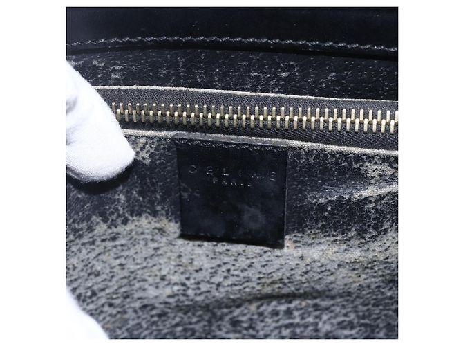 Céline Borsa a mano in tela Macadam CELINE in pelle PVC nera e oro Auth LNZ528 Nero D'oro - vista 14