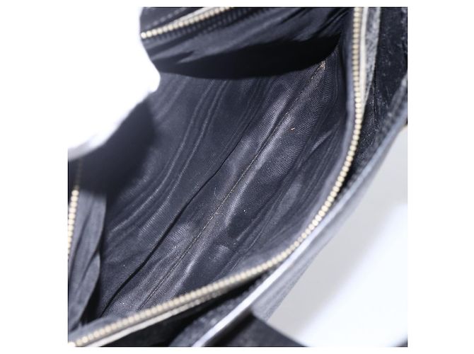 Céline Borsa a mano in tela Macadam CELINE in pelle PVC nera e oro Auth LNZ528 Nero D'oro - vista 19