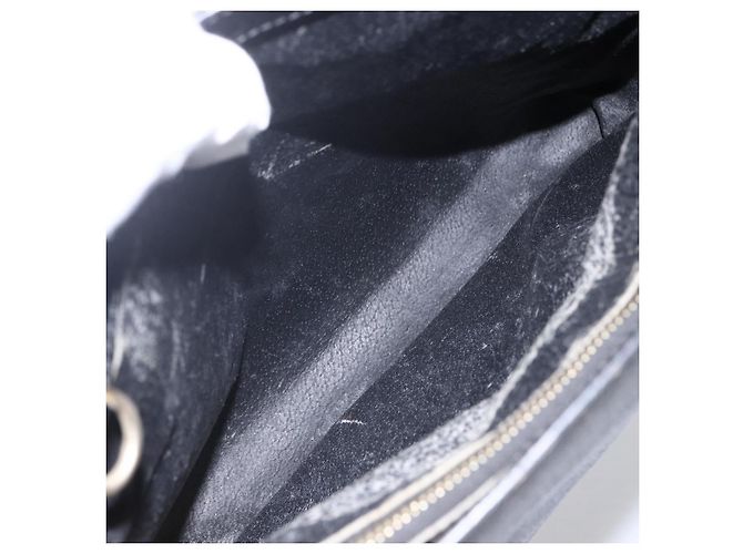 Céline Borsa a mano in tela Macadam CELINE in pelle PVC nera e oro Auth LNZ528 Nero D'oro - vista 20