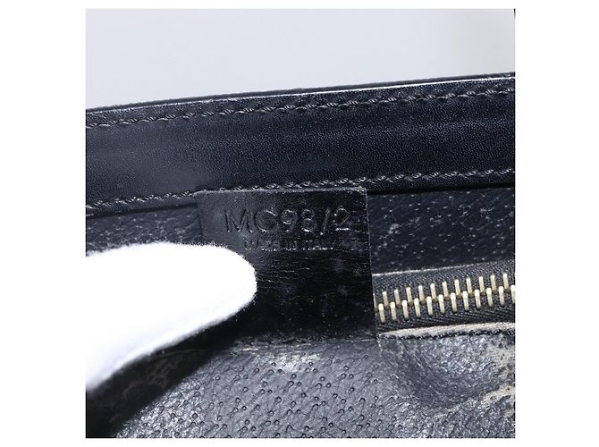 Céline Borsa a mano in tela Macadam CELINE in pelle PVC nera e oro Auth LNZ528 Nero D'oro - vista 21