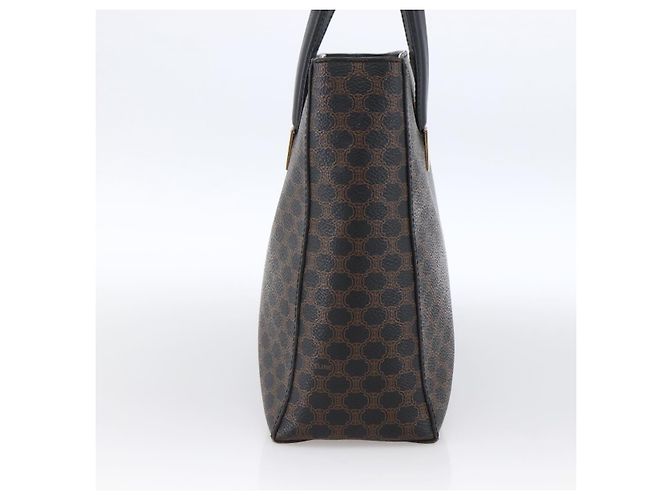 Céline Borsa a mano in tela Macadam CELINE in pelle PVC nera e oro Auth LNZ528 Nero D'oro - vista 4