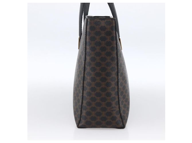 Céline Borsa a mano in tela Macadam CELINE in pelle PVC nera e oro Auth LNZ528 Nero D'oro - vista 5