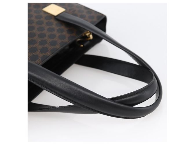 Céline Borsa a mano in tela Macadam CELINE in pelle PVC nera e oro Auth LNZ528 Nero D'oro - vista 7
