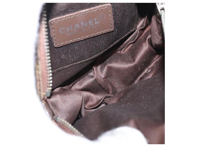 Poche de Viagem CHANEL Nova Linha Nylon Bege CC Auth mr2071 - vista 15