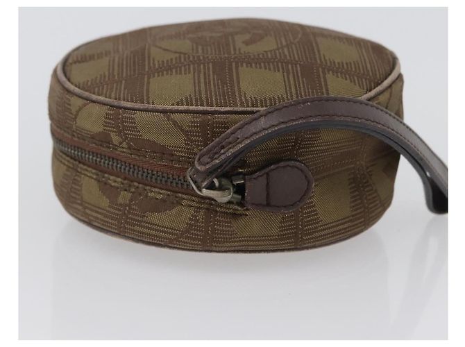Poche de Viagem CHANEL Nova Linha Nylon Bege CC Auth mr2071 - vista 5
