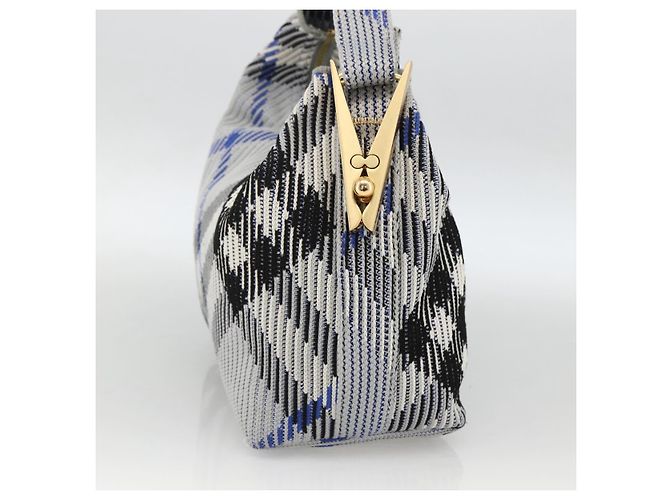 Borsa a mano in tela Nova Check Burberry azzurro chiaro oro Auth LNZ422SAM D'oro Blu chiaro - vista 4