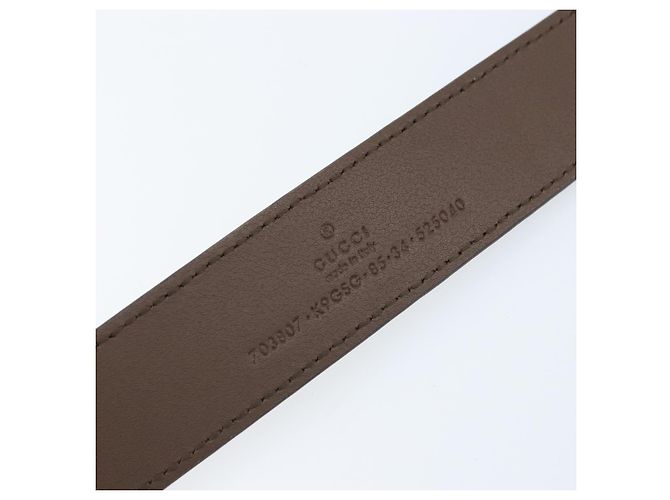 Cintura GUCCI in pelle 98 cm Marrone Oro Auth BA11143 D'oro - vista 10
