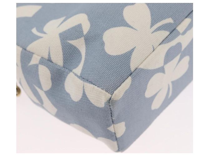CHANEL Ketten-Schultertasche Canvas Hellblau gold CC Auth 173315SAV Golden - Ansicht 12