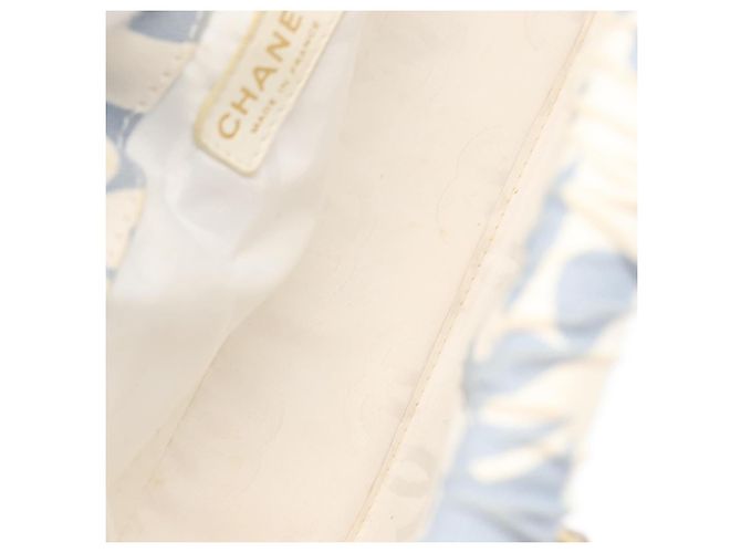 CHANEL Ketten-Schultertasche Canvas Hellblau gold CC Auth 173315SAV Golden - Ansicht 16