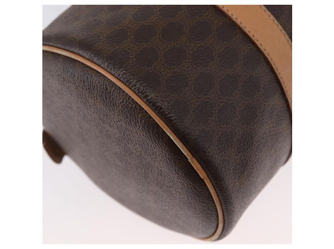 Céline Bolso de mano de lona Macadam CELINE en cuero PVC marrón dorado Auth 171455V Castaño - vista 10
