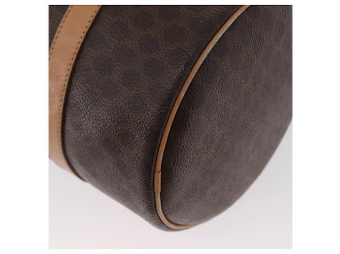 Céline Bolso de mano de lona Macadam CELINE en cuero PVC marrón dorado Auth 171455V Castaño - vista 13