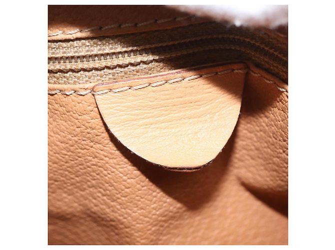 Céline Bolso de mano de lona Macadam CELINE en cuero PVC marrón dorado Auth 171455V Castaño - vista 15