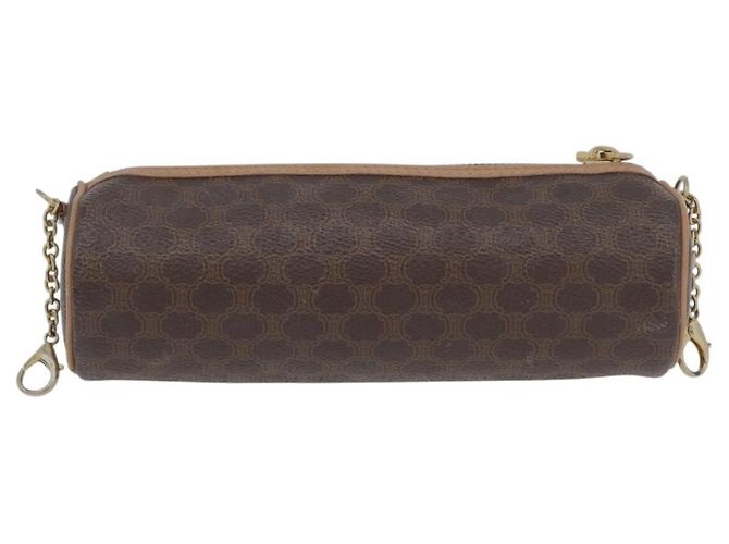 Céline Bolso de mano de lona Macadam CELINE en cuero PVC marrón dorado Auth 171455V Castaño - vista 22