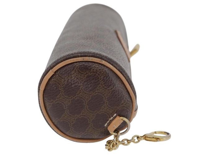 Céline Bolso de mano de lona Macadam CELINE en cuero PVC marrón dorado Auth 171455V Castaño - vista 23
