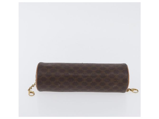 Céline Bolso de mano de lona Macadam CELINE en cuero PVC marrón dorado Auth 171455V Castaño - vista 25
